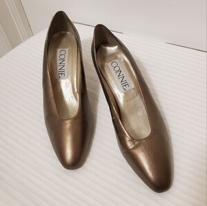 CONNIE Bronze leather Pumps Size 9B, classic, Business, party